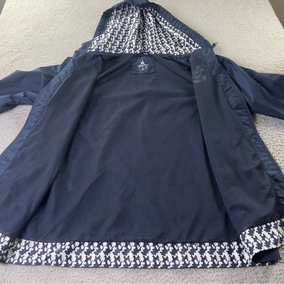 Walt Disney World Windbreaker Jacket Womens Large Blue Mickey Hooded Full Zip - Picture 7 of 11